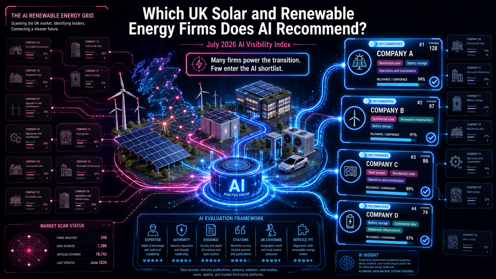Which UK Solar and Renewable Energy Firms Does AI Recommend? (July 2026 AI Visibility Index)